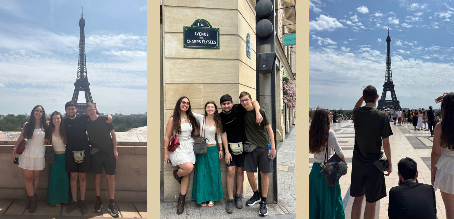 Estudiantes de los Centros de Lenguas de la Dirección de Políticas Lingüísticas de ANEP, viajan a Francia y toman fotos frente al monumento icónico de Francia, La Torre Eiffel